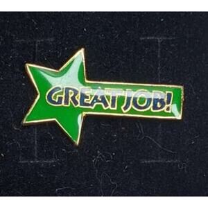 Shooting Star Great Job Pin for a Hat, Lapel, Lanyard, Jacket or Backpack